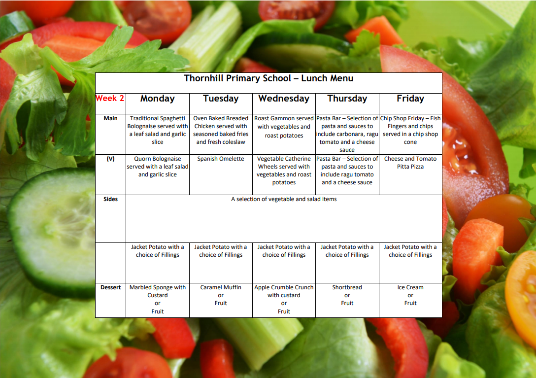 Thornhill Primary School - Lunch Menu